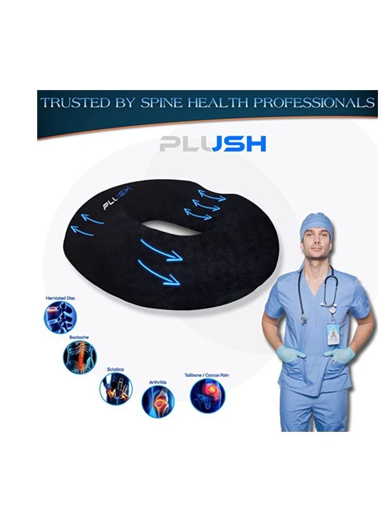 Plush Creative Planet Plush Donut Seat Cushion for Office Chair, Memory Foam Pillow for Tailbone Hemorrhoids, Sores, Prostate,  Sciatica, Pregnancy, Post Natal, Ischial Bursitis Tuberosity  (Basic)  - Image 2