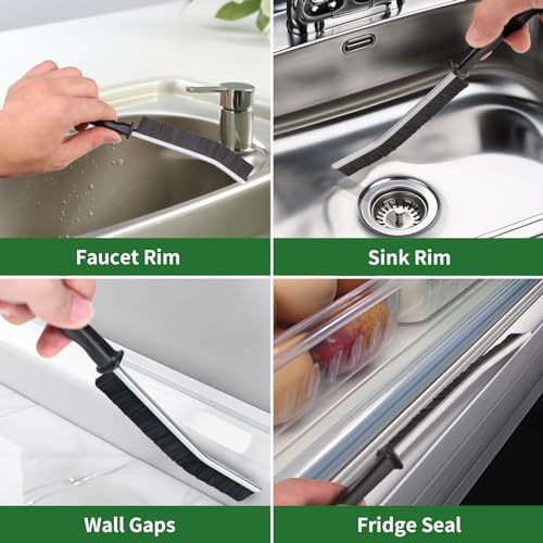 POPGIO 2 Pcs Crevice Cleaning Brush Hard Bristle Gap Brush Multifunctional for Bathroom Household Kitchen Tiles Window Crevice Cleaning Tool (Style 1) - Image 2