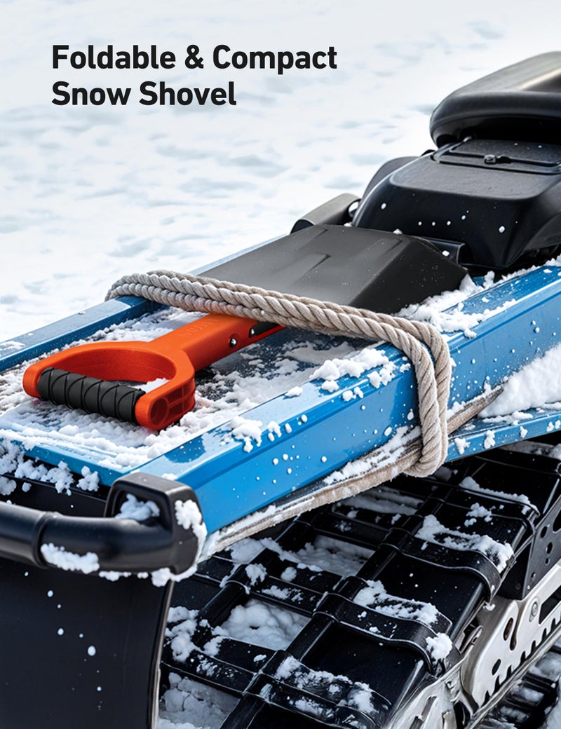 AstroAI 38.4" Folding Snow Shovel for Car, Extendable Snow Shovel with Thickened Aluminum Handle and Reinforced Iron Hinge, Portable and Multifunctional for Driveway, Cars, Camping and Mud, Grey - Image 5
