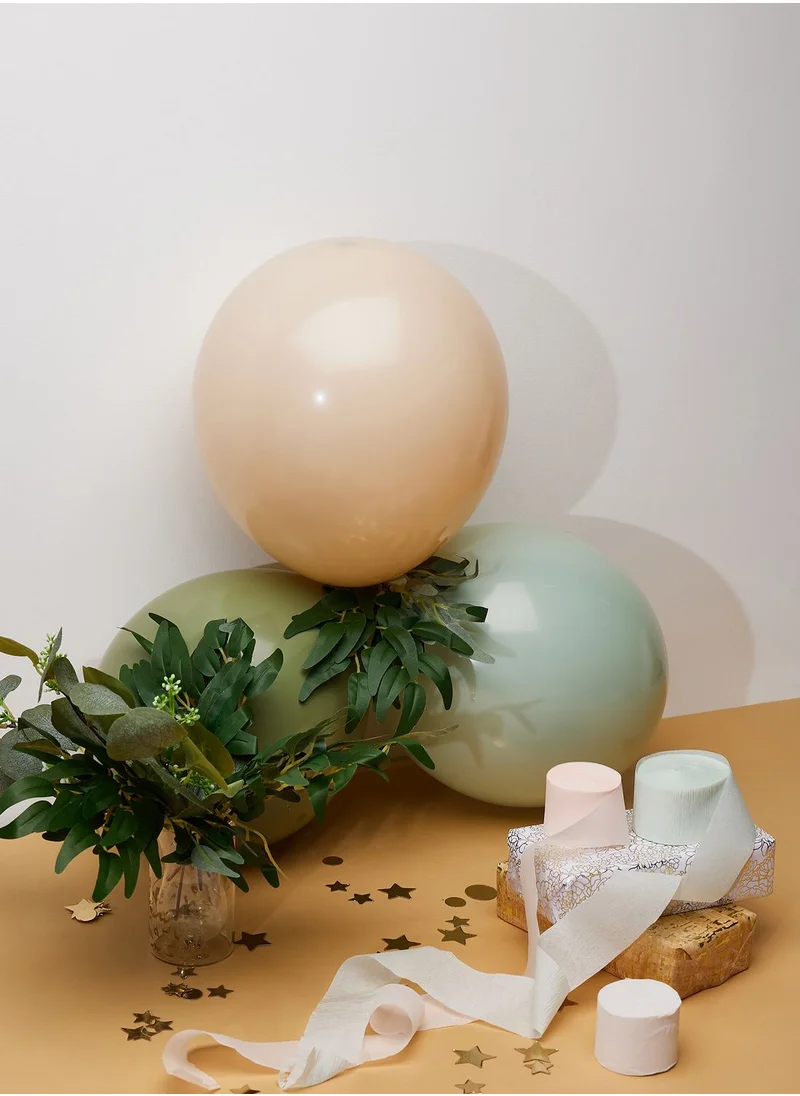 Ginger Ray Balloon Arch - Streamers And Leaves - Green And Nude