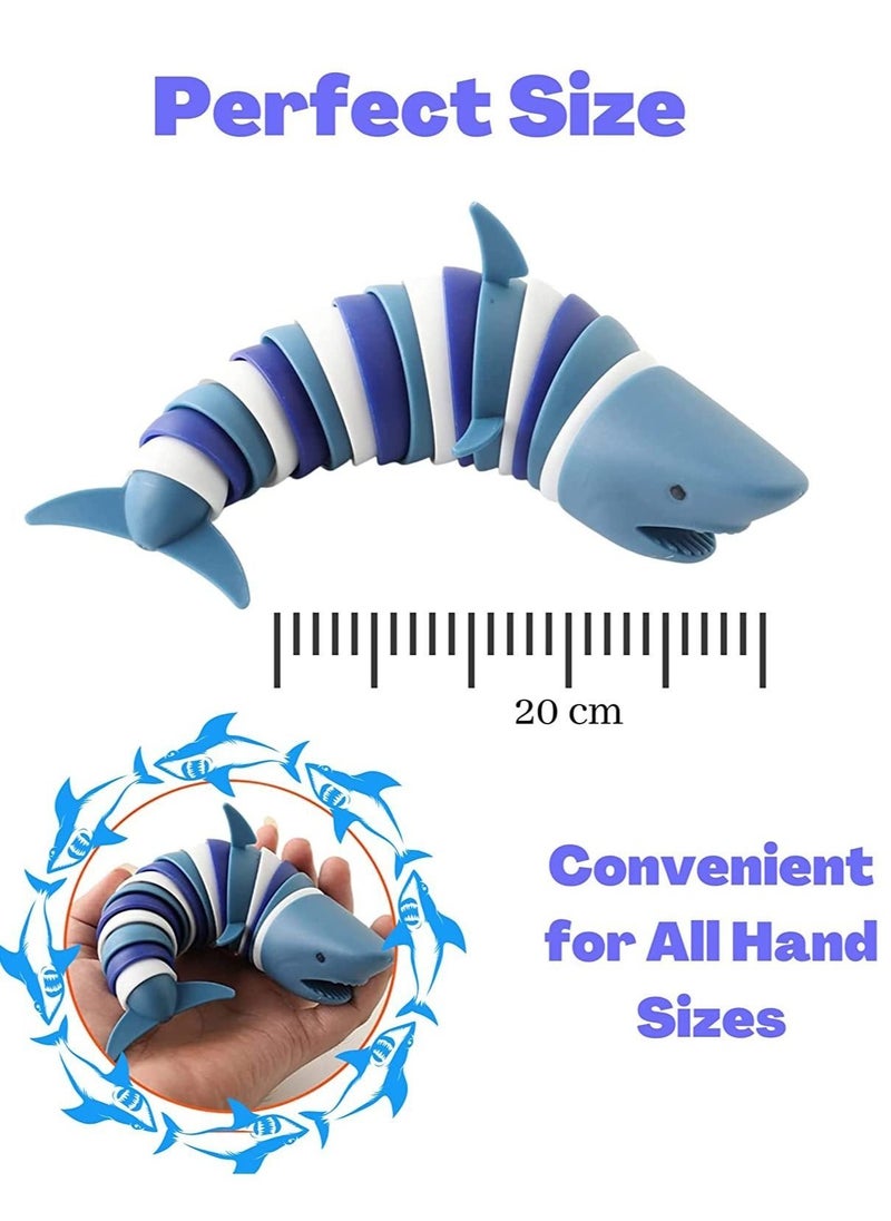 Generic - Shark Fidget Toy - Sensory Shark 3D Flexible Decompression Shark for Relaxing Friendly Articulated Shark Fidget Toy Hand Sensory Toy for Adults - Image 1