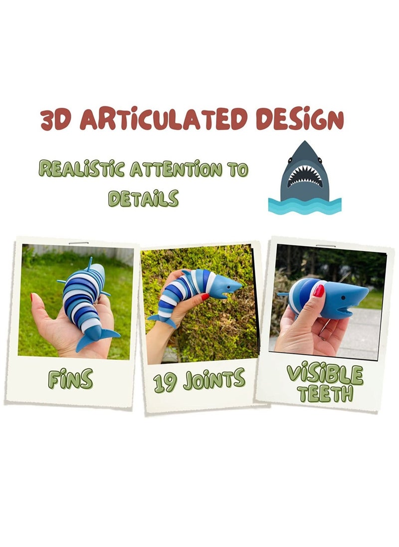 Generic - Shark Fidget Toy - Sensory Shark 3D Flexible Decompression Shark for Relaxing Friendly Articulated Shark Fidget Toy Hand Sensory Toy for Adults - Image 1