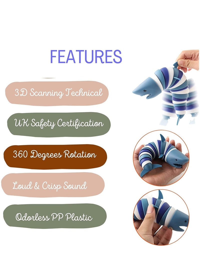 Generic - Shark Fidget Toy - Sensory Shark 3D Flexible Decompression Shark for Relaxing Friendly Articulated Shark Fidget Toy Hand Sensory Toy for Adults - Image 1