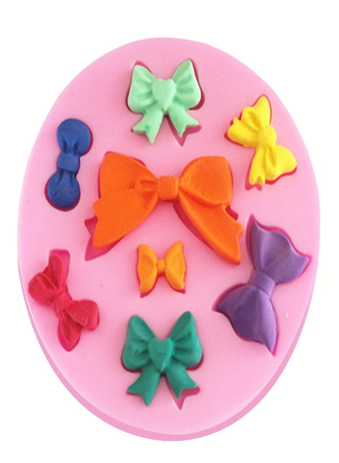 HengKe 2pcs 8 Assorted Bows Silicone Mould, Bowknot Silicone Jelly Sugar Chocolate Fondant Molds for Fondant, Pudding, Soap, Sugarcraft,Candy, Cake Decoration Cupcake Topper,Polymer Clay, Ice Jewelry - Image 2