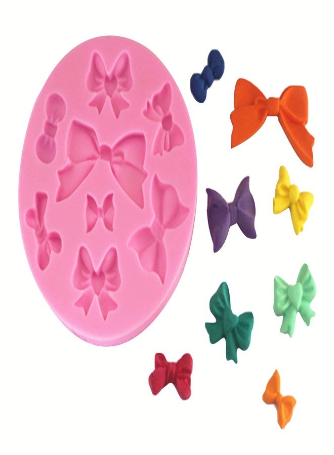 HengKe 2pcs 8 Assorted Bows Silicone Mould, Bowknot Silicone Jelly Sugar Chocolate Fondant Molds for Fondant, Pudding, Soap, Sugarcraft,Candy, Cake Decoration Cupcake Topper,Polymer Clay, Ice Jewelry - Image 3