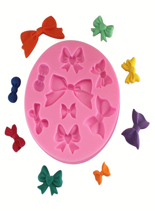 HengKe 2pcs 8 Assorted Bows Silicone Mould, Bowknot Silicone Jelly Sugar Chocolate Fondant Molds for Fondant, Pudding, Soap, Sugarcraft,Candy, Cake Decoration Cupcake Topper,Polymer Clay, Ice Jewelry - Image 1
