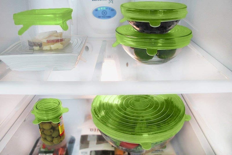 Top Select Silicone Stretch Lids and Covers Set, Best for Kitchen Utensils, Food Containers, Glass Bowls, Plates, Plastic Mugs, Cups. Microwave Safe & Reusable (6 Pcs,Green) Color as per Availability - Image 3