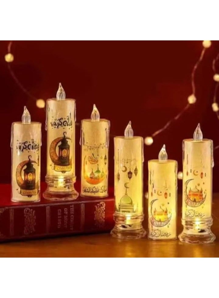 إضاءة شموع LED رمضانية – طقم 6 تصاميم مختلفة - Image 1