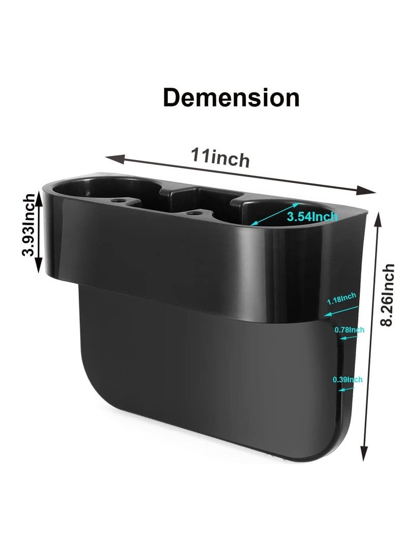 Excefore Car Cup Holder, 2Pcs Seat Cup Cell Phone Drinks Holder with Car Mesh Organizer - Image 2