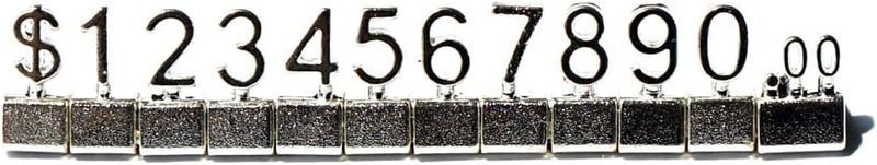 Mollytek 10 Sets Price Display Cubes Blocks Numbers Glod Metal Price Tag for Jewelry Price Display Counter Stand Adjustable Assembly Mini Dollar Price Display Signs for Retail Shop (Silver) - Image 2