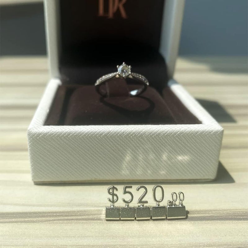 Mollytek 10 Sets Price Display Cubes Blocks Numbers Glod Metal Price Tag for Jewelry Price Display Counter Stand Adjustable Assembly Mini Dollar Price Display Signs for Retail Shop (Silver) - Image 4