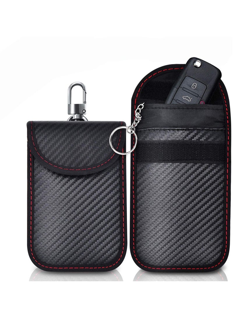 SYOSI 2 Car Key Signal Blocker Pouch Faraday Bag for Car Keys Key Pouch Keyless Signal Blocking Key Case Anti Theft Remote Entry Smart Fobs Protection 2 Pack Cage Protector Car Signal Blocking - Image 1