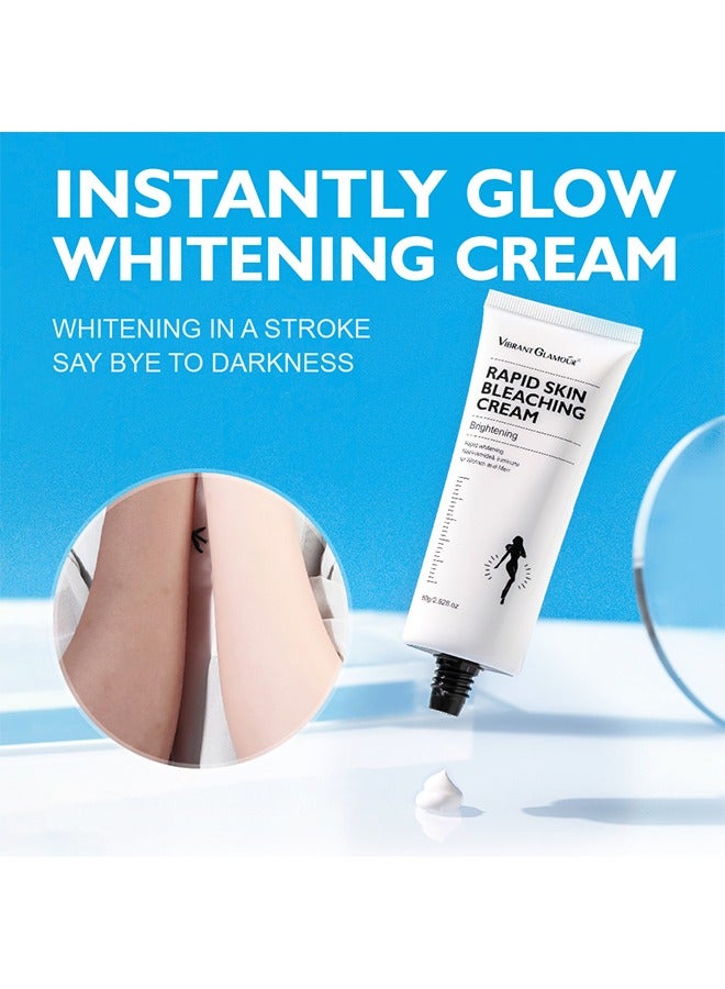 Vibrant Glamour Rapid Skin BleacHing Cream，Whitening Cream Fast Skin, Whitening Cream Moisturizing 10% Niacinamide Whitening Body Lotion, covers skin blemishes, evens skin tone, brightens and whitens skin care (80g) - Image 2