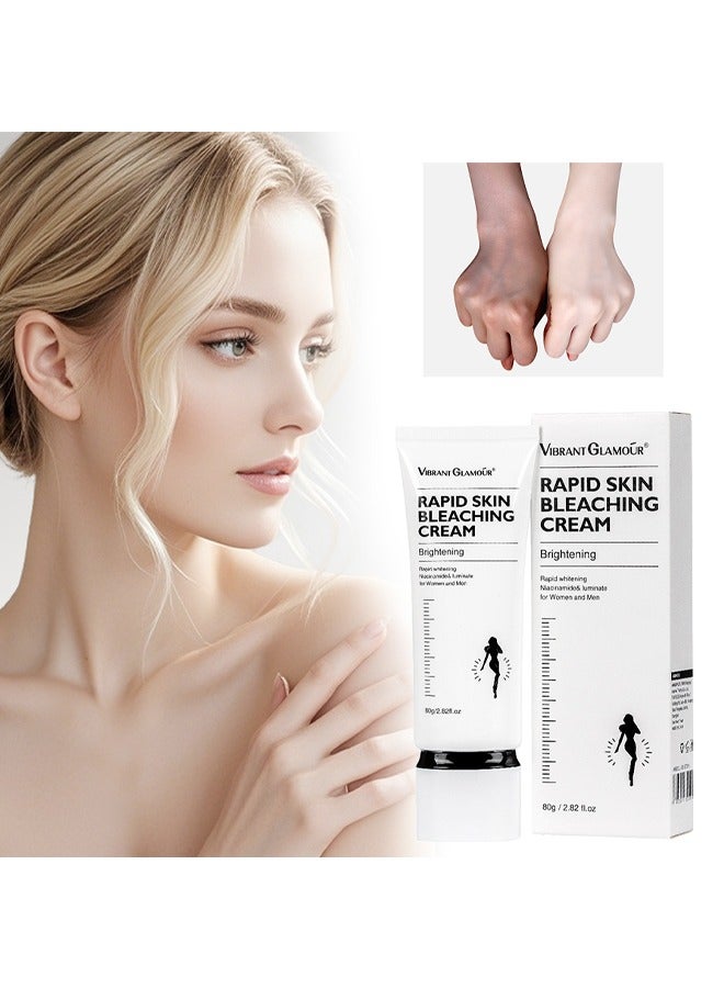 Vibrant Glamour Rapid Skin BleacHing Cream，Whitening Cream Fast Skin, Whitening Cream Moisturizing 10% Niacinamide Whitening Body Lotion, covers skin blemishes, evens skin tone, brightens and whitens skin care (80g) - Image 1