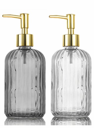 Versatile Glass Soap Dispenser Bottle with Pump 14 Oz Dripless Refillable Liquid Hand Jar for Bathroom Countertop Kitchen Laundry Room 2 Pack - pzsku/Z3F2138D2E043D9F5703BZ/45/_/1670002322/1803115c-1462-4425-8e06-3e9353e5b4f6