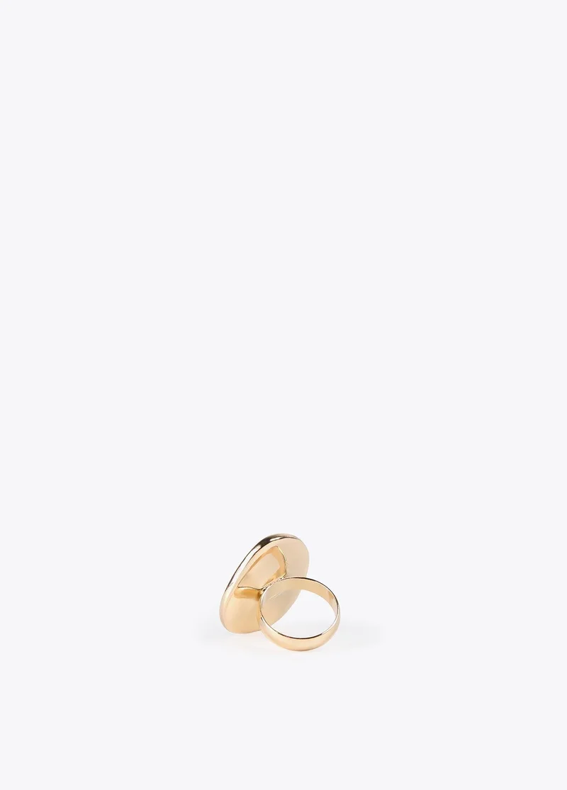 Lola Casademunt Gold Ring With Faux Leather