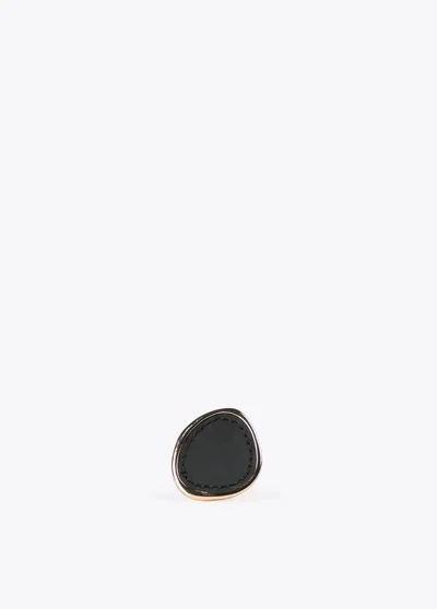 Lola Casademunt Gold Ring With Faux Leather