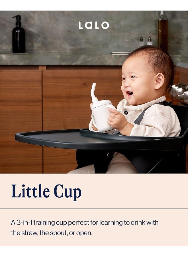 Lalo Little Cup, Non-Toxic Silicone Straw Cup with Handles - Baby and Toddler Sippy Cup - Mini Cup and Straw Training System, 4oz, Sage - Image 2
