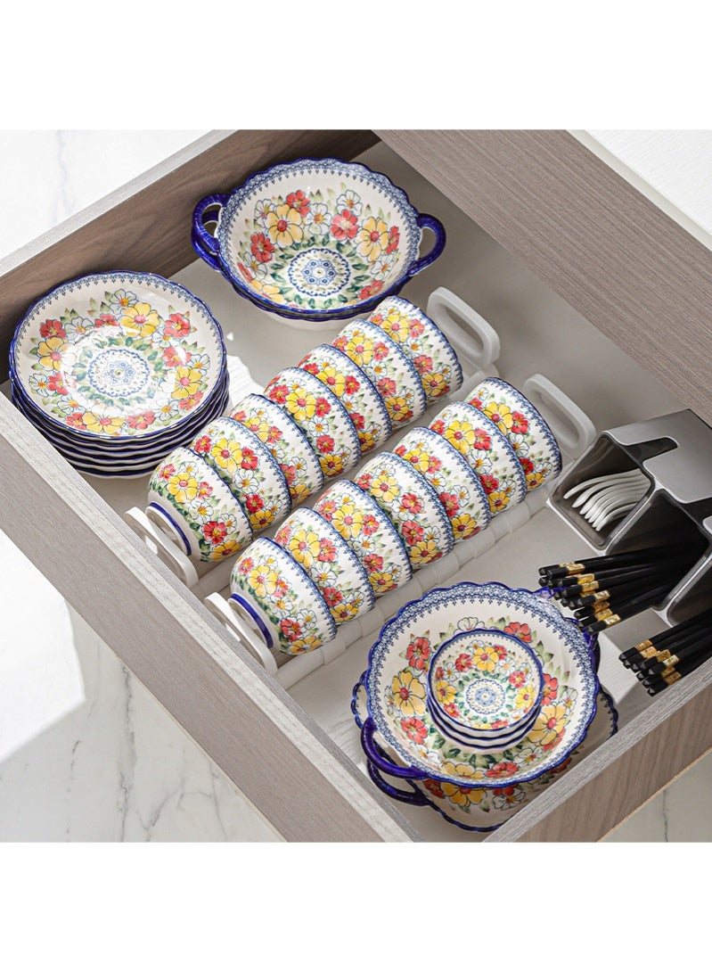 British Chef Porcelain Tableware Set High Quality Gift Box Ceramic,Microwave and Dishwasher Safe,Includes Bowls (2 4-Inch,2 4.5-Inch,1 9.5-Inch), Plates (2 8-Inch),And 2 Spoons,2 chopsticks Total 11 pieces - Image 3