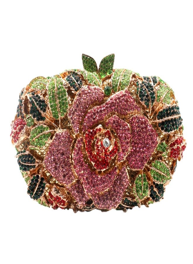 DEBIMY Rose Flower Crystal Purses Sparkly Rhinestone Evening Clutch for Women Wedding Party Cocktail Handbags Gold Colorful - Image 1