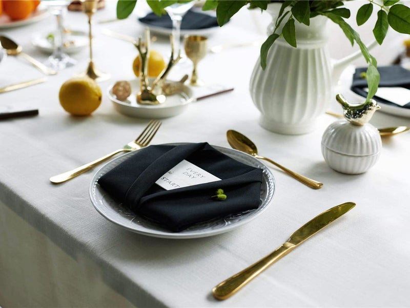 KOFFOTA Jet Black Cloth Napkins 100% Cotton Set of 12  Black Kitchen Napkins for Dinner  Soft Comfortable and Reusable 18""x18"" KOFFOTA - Image 5