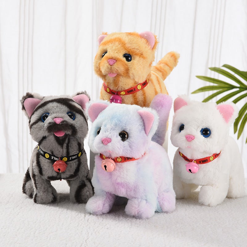 1 Electric Stuffed Cat Simulation Cat Toy Simulation Screaming Doll Can Walk and Rock Tail Electronic Pet Cat(Bell Chip Cat, Self-provided) - Image 2