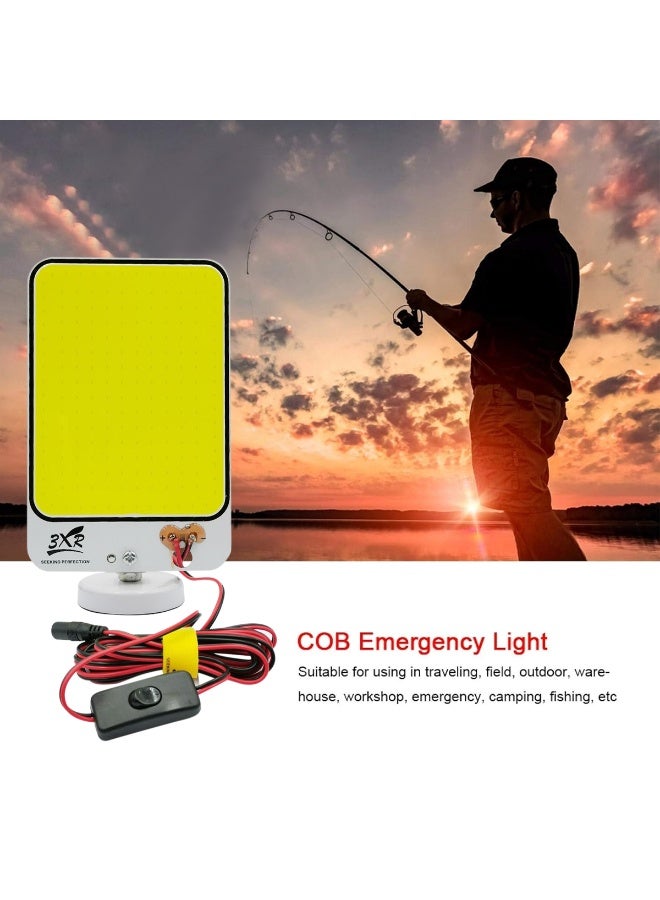 3 اكس ار مصباح تخييم LED بتقنية COB مع مفتاح تشغيل/إيقاف | مصباح لوحة COB عالي السطوع للتخييم، والأنشطة الخارجية، وحالات الطوارئ المنزلية، مصباح عمل LED محمول يعمل بتيار مستمر - 7909 - Image 4