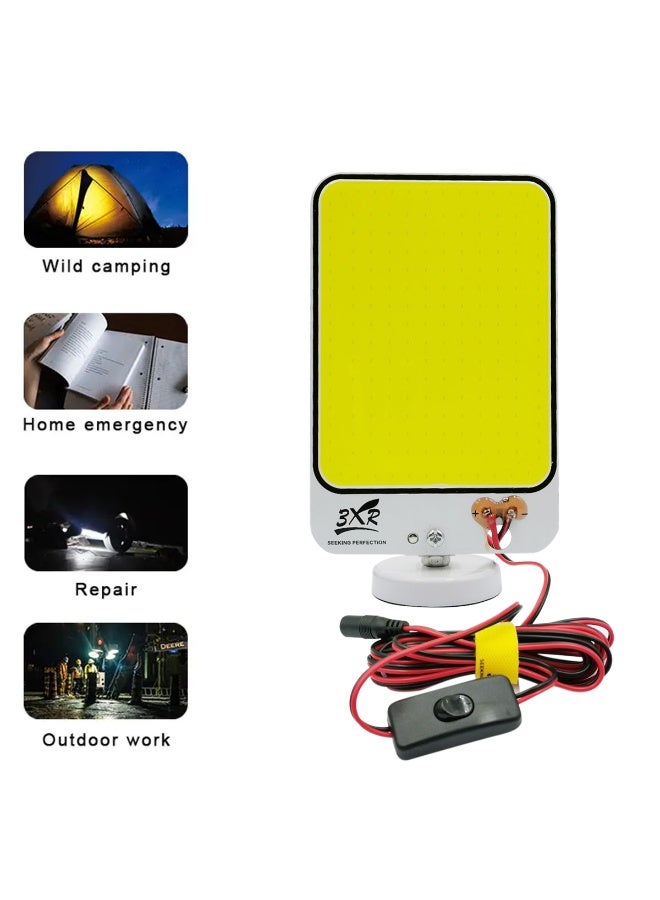 3 اكس ار مصباح تخييم LED بتقنية COB مع مفتاح تشغيل/إيقاف | مصباح لوحة COB عالي السطوع للتخييم، والأنشطة الخارجية، وحالات الطوارئ المنزلية، مصباح عمل LED محمول يعمل بتيار مستمر - 7909 - Image 5