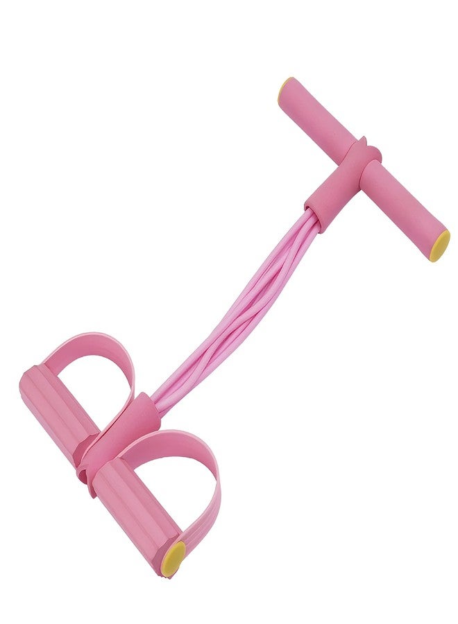 ISMIER Multifunction Tension Rope - 6-Tube Elastic Resistance Bands,Pedal Resistance Band with Handle,Natural Latex Foot Exercise Bands for Abdomen/Waist/Arm/Leg Stretching Slimming Training (Pink) - Image 1