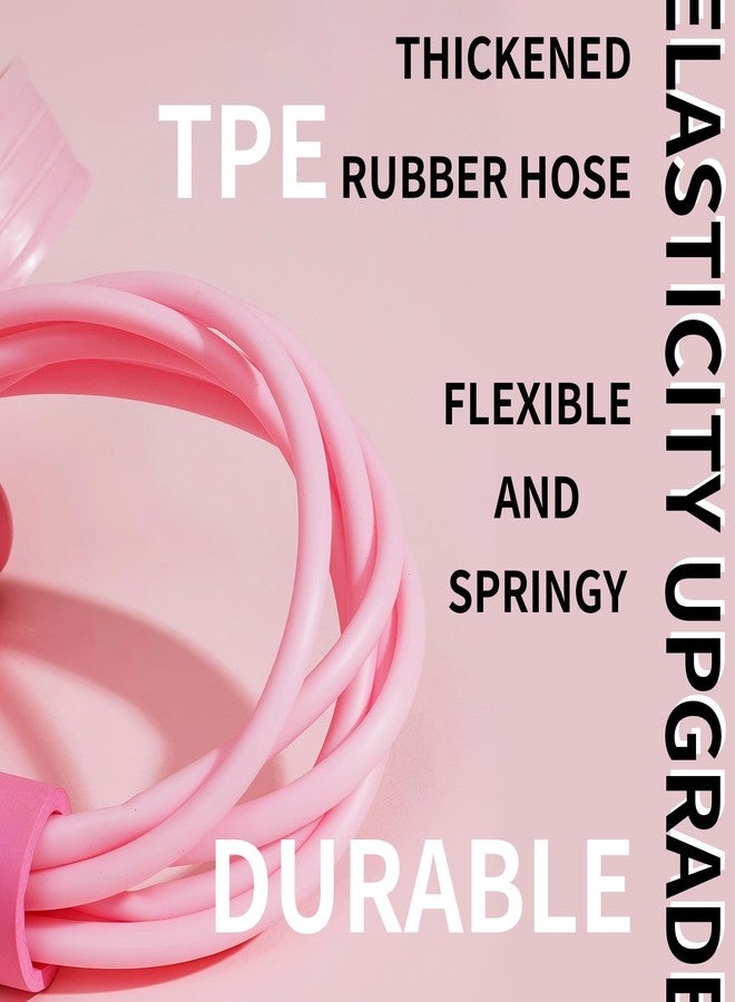 ISMIER Multifunction Tension Rope - 6-Tube Elastic Resistance Bands,Pedal Resistance Band with Handle,Natural Latex Foot Exercise Bands for Abdomen/Waist/Arm/Leg Stretching Slimming Training (Pink) - Image 4