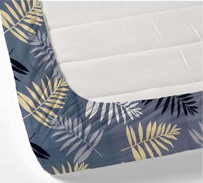 TIB 130 GSM Cotton Feel Polycotton Elastic Fitted Single Size Bedsheet with 1 Pillow Covers 130 TC Best Suitable for Best Suitable for 36X72 inch - Image 3