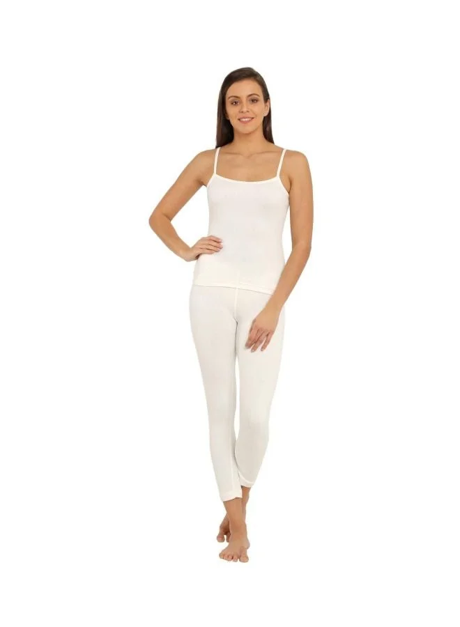Jockey Off White Jockey Women Strappy Neck Slub Thermal Vest for Women | Best Price UAE