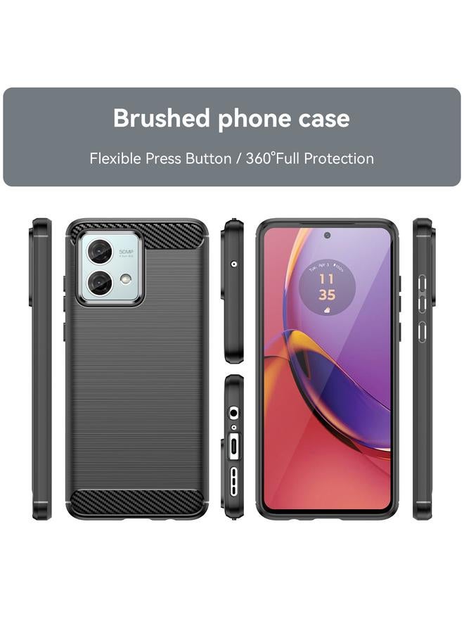 S-TOP Case For Motorola Moto G84 Brushed Texture Carbon Fiber TPU Phone Case - Image 2