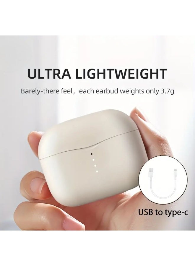 True Wireless Earbuds – Semi-Open-Back Design, Type-C Charging, White/Milk White Finish  - Image 3