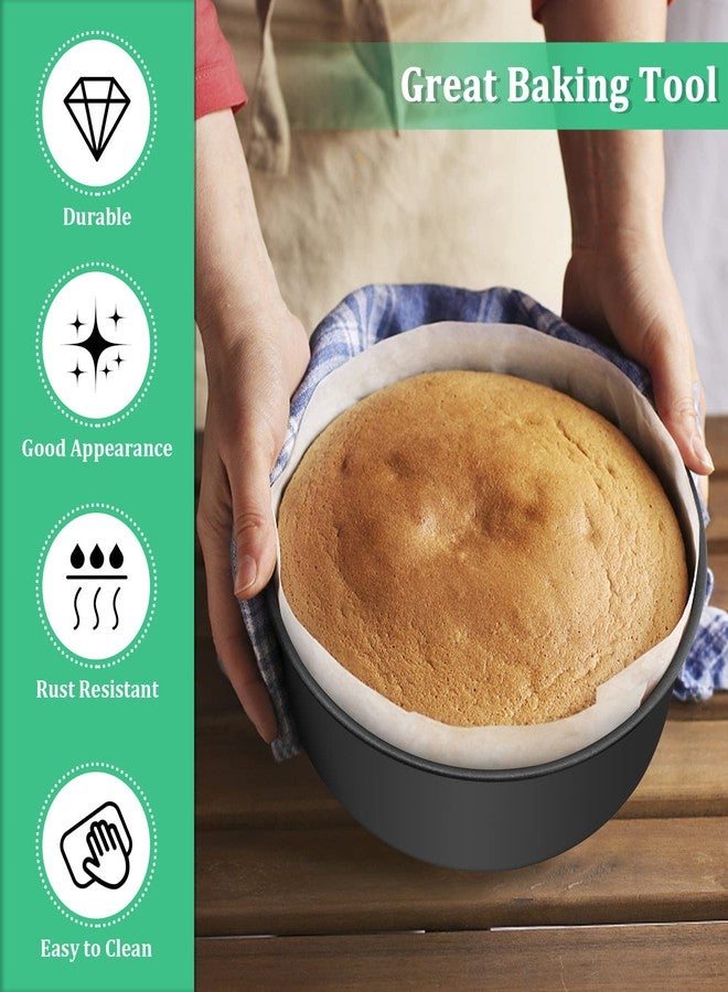 P&P CHEF صينية كيك دائرية غير لاصقة من P&P CHEF مقاس 6 بوصات، طقم صواني كيك متعددة الطبقات لحفلات أعياد الميلاد وحفلات الزفاف، عمق 2.94 بوصة، تصميم قطعة واحدة، قلب من الفولاذ المقاوم للصدأ، سهلة التنظيف، لون أسود، قطعتان - Image 5