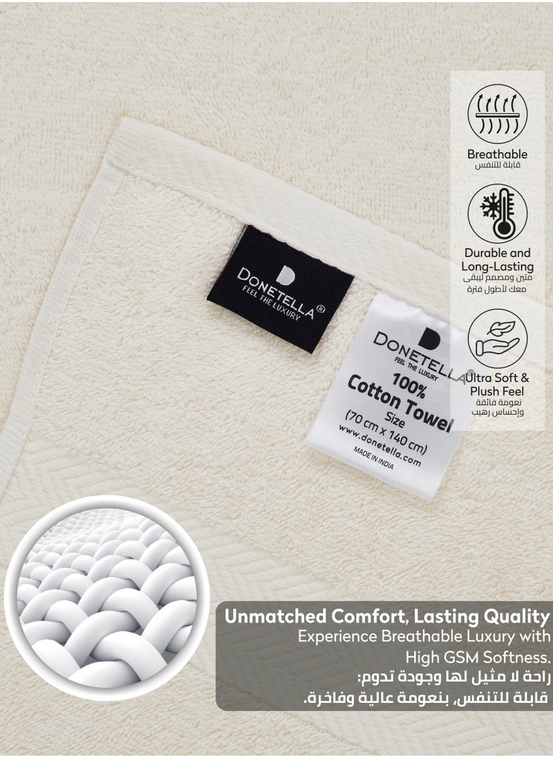 Donetella Premium 100 % Combed Cotton 2-Pcs Bath Towel Set (70 X 140 CM) 600 GSM Large Towel, Highly Absorbent, Quick Dry,Best Towel for Bathroom, Spa And Hotel,Linen  - Image 5