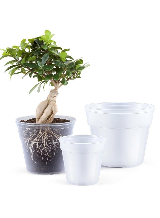 Vesici 6 Pcs 8/10/12 Inch Large Size Clear Nursery Pots Variety Pack Plant Pots with Drainage Holes Planters for Indoor Plants Flexible Transparent Plastic Plant Bottle Succulents - Image 1