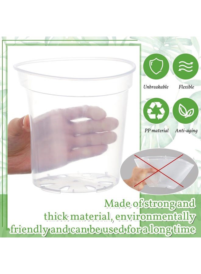 Vesici 6 Pcs 8/10/12 Inch Large Size Clear Nursery Pots Variety Pack Plant Pots with Drainage Holes Planters for Indoor Plants Flexible Transparent Plastic Plant Bottle Succulents - Image 4