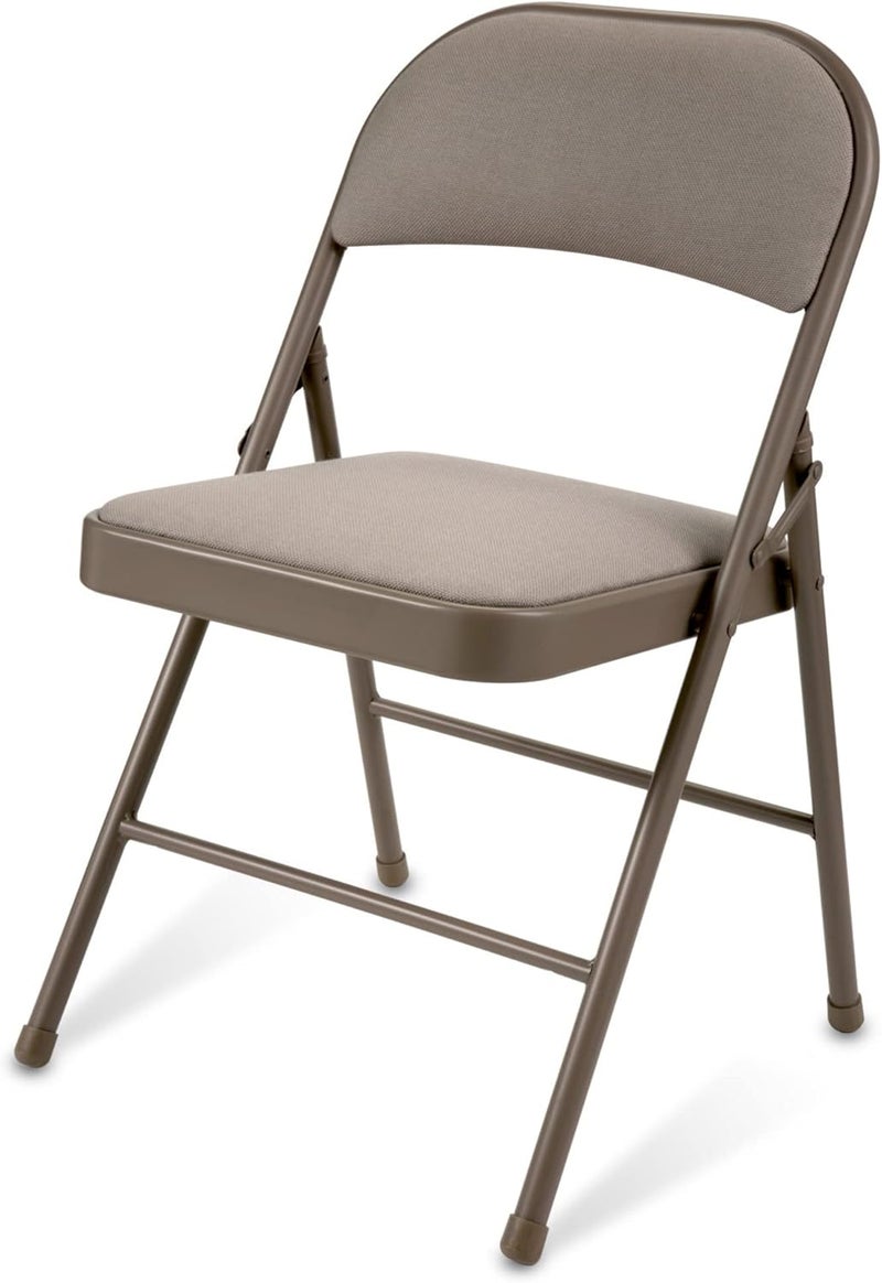 Realspace Upholstered Padded Folding Chair Tan - Image 4