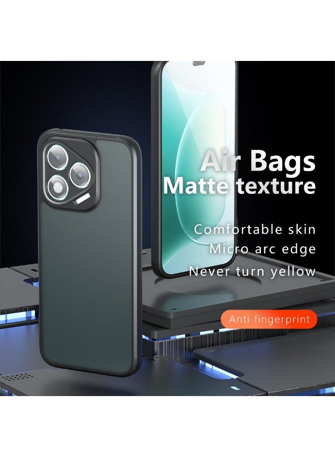 Case Cover Shockproof Hard PC Back Soft TPU Frame Matte Black Slim Protective Cover Compatible with  Honor 400 Lite ( Black) - Image 2