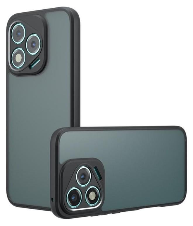 Case Cover Shockproof Hard PC Back Soft TPU Frame Matte Black Slim Protective Cover Compatible with  Honor 400 Lite ( Black) - Image 1