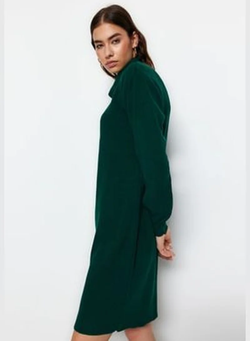 trendyol Emerald Green Mini Knitwear Turtleneck Dress TWOAW23EL00026