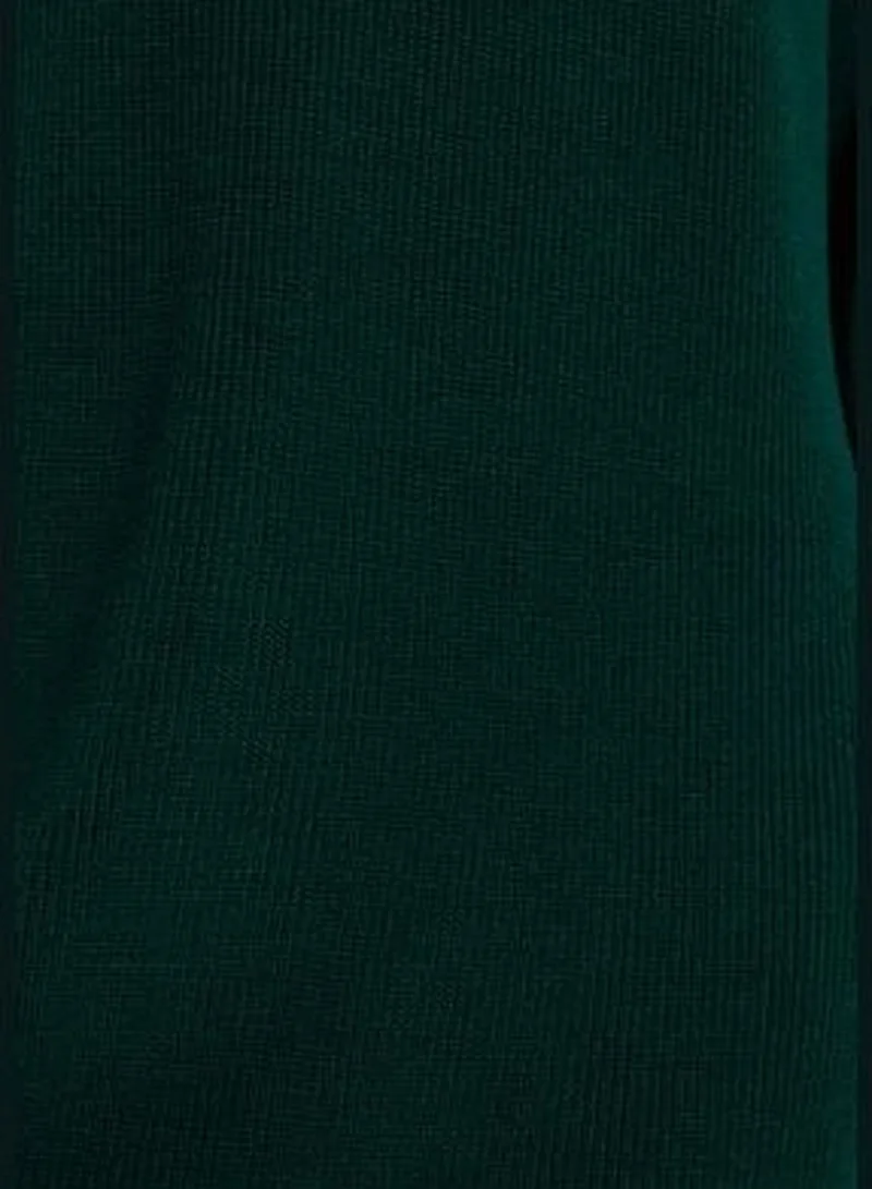 trendyol Emerald Green Mini Knitwear Turtleneck Dress TWOAW23EL00026