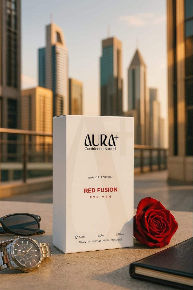 Aura plus Red Fusion EDP For Men 50ml Perfume - Image 3