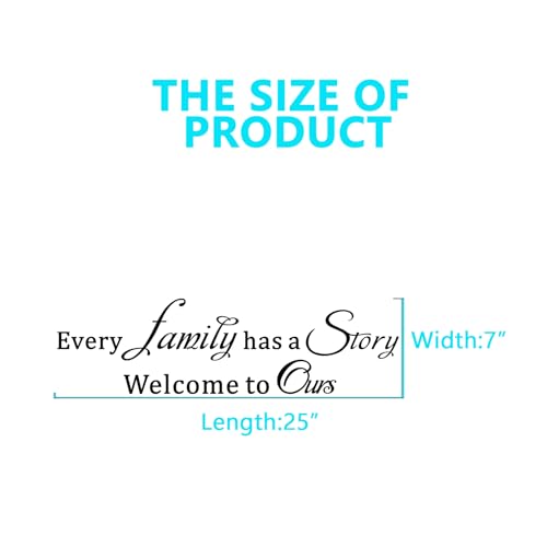 AnFigure Inspirational Family Wall Stickers for Bedroom: Home Quotes Motivational Vinyl Art Wall Decals for Living Room Kitchen Apartment Bathroom - Every Family Has a Story 25" X 7" - Image 3