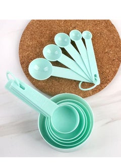 12 Pieces Measuring Spoons and Cups Set, Measuring Tools, DIY Baking Supplies, Portable and Stackable, Pure Color Plastic Measuring Spoon (Multicolor) IR