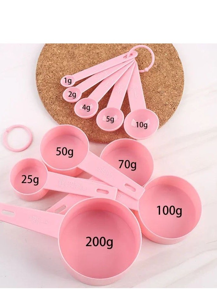 Generic - 12 Pieces Measuring Spoons and Cups Set, Measuring Tools, DIY Baking Supplies, Portable and Stackable, Pure Color Plastic Measuring Spoon (Multicolor) IR - Image 1