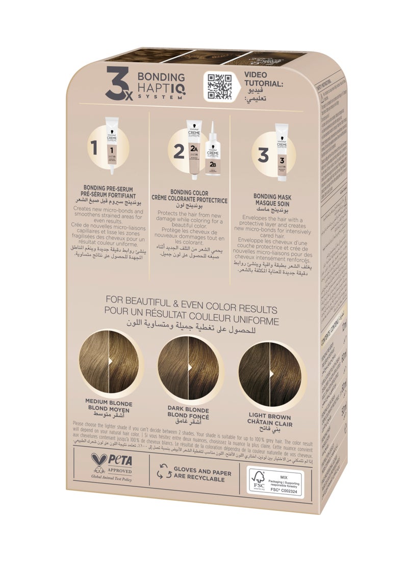 Schwarzkopf Creme Supreme Full Kit Permanent Hair Coloration 7-0 Natural Dark Blonde - Image 2