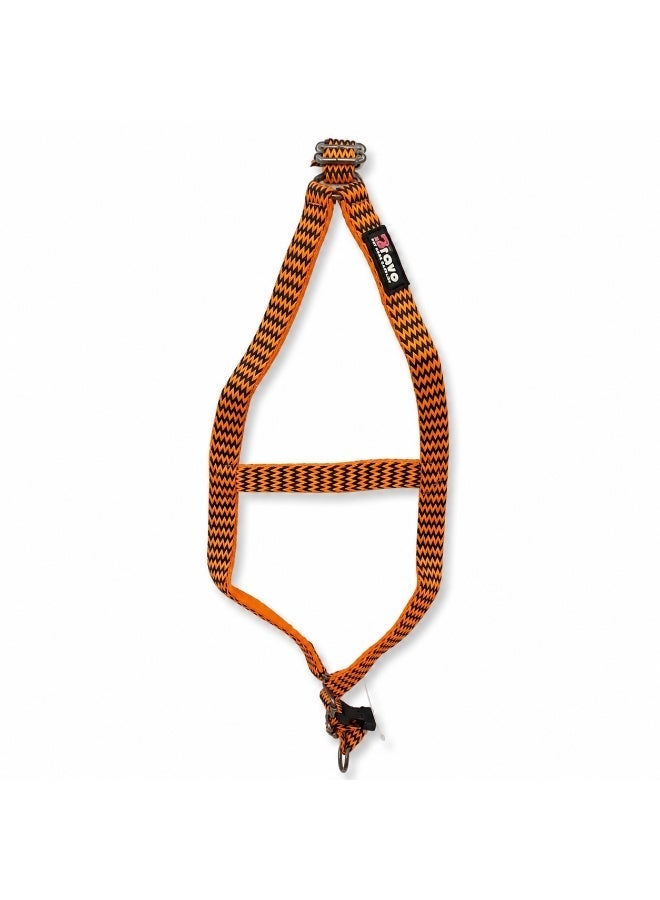 Bravo Nylon Adjustable Dog Harness and Leash Set, Orange and Black - Image 2