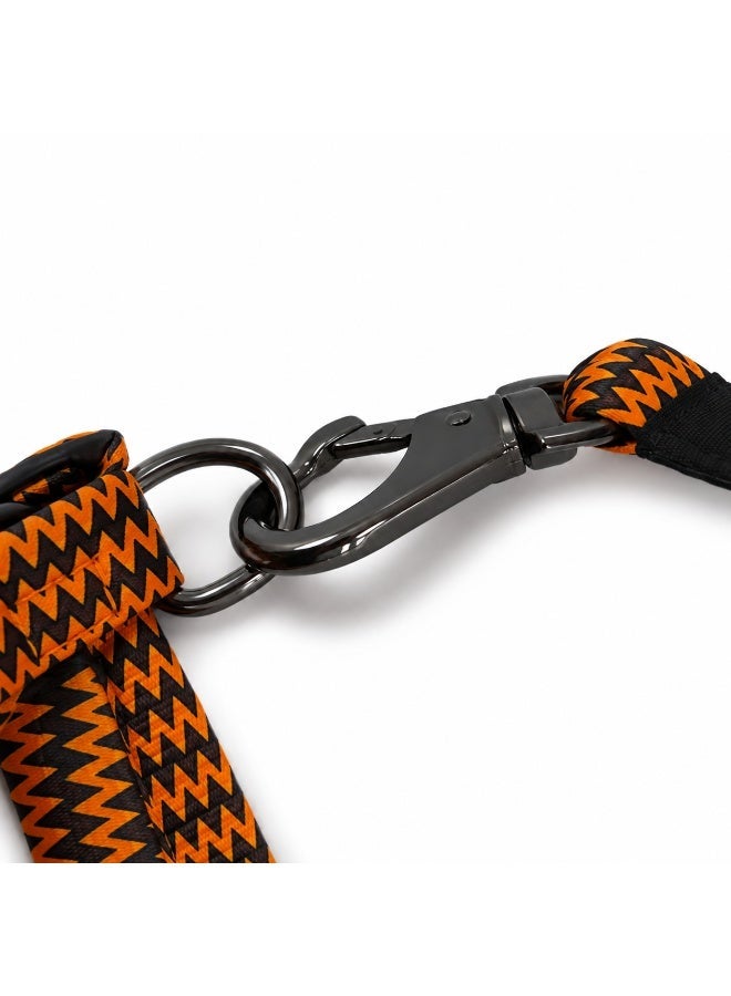 Bravo Nylon Adjustable Dog Harness and Leash Set, Orange and Black - Image 5